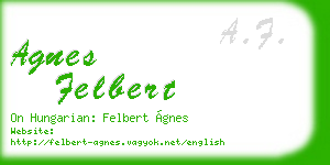 agnes felbert business card
